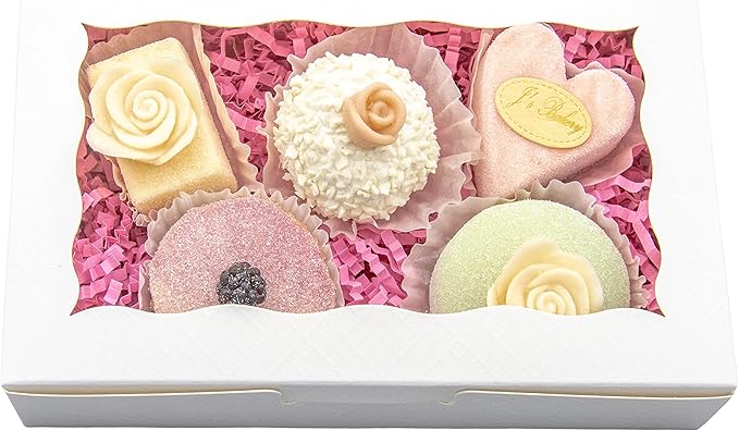 50pcs 7x4.5x1.5 Inches Cookie Boxes with Window White Dessert Boxes Pastry Boxes Small Gift Boxes Bakery Boxes Macaron Boxes Strawberry Boxes