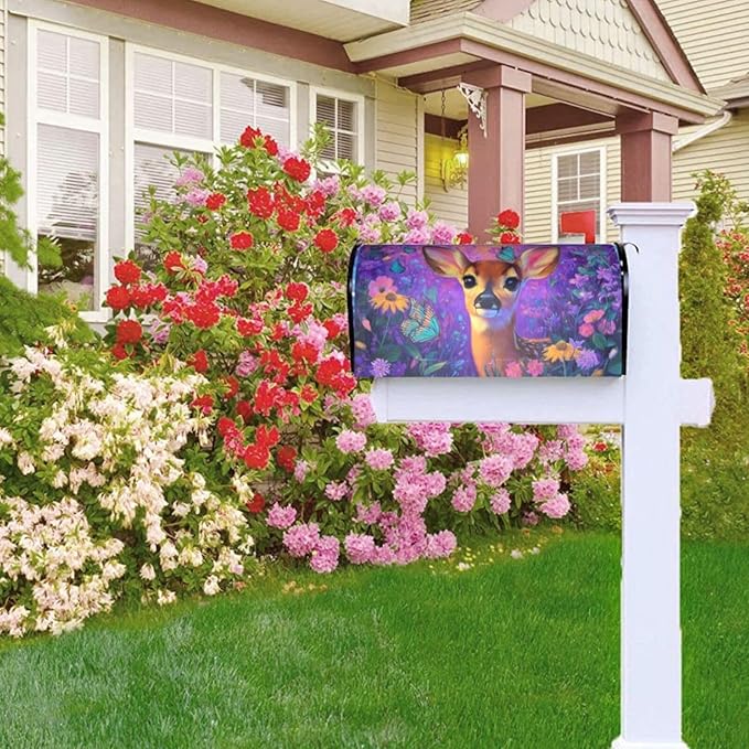 Deer Mailbox Covers Magnetic Letterbox Covers 21x18 Inch for Garden Outdoor Decoration