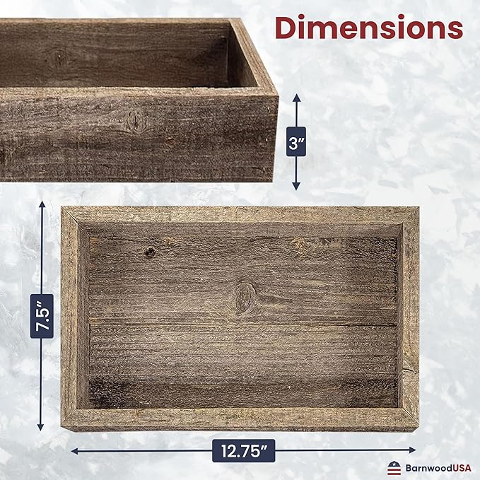 Small Wooden Planter Box – Rustic 2-Pack Wood Window Planter Box Set for Centerpieces & Storage – Durable Wooden Boxes for Decor - Perfect Toilet Basket for Bathroom Organizer