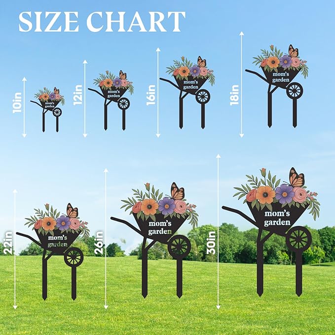Personalized Garden Signs, Colorful Flowers Garden Decor for Outside, Decorative Yard Stakes, Metal Yard Art, Patio Decor, Custom Last Name Sign, Lawn Art, Gifts for Gardeners Color02