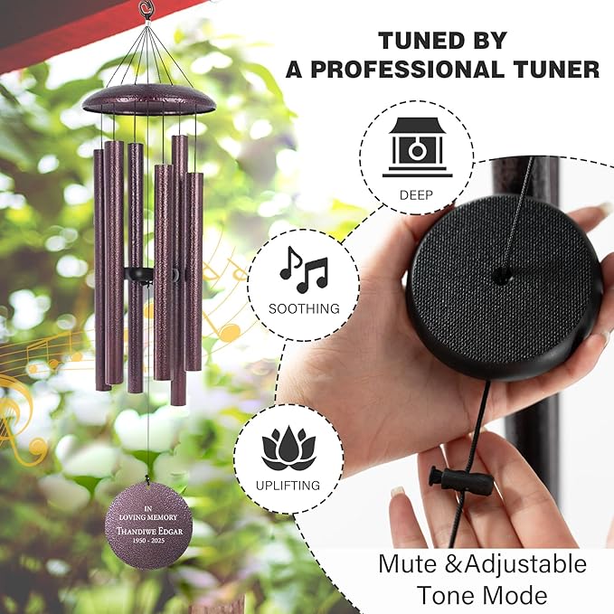 ASTARIN 30/36/45inch Personalized Memorial Wind Chimes for Loss of Loved One, Memorial Gifts for Loss of Mother/Father, Sympathy Gifts for Funeral Condolence Bereavement Grief, Wind Chimes for Outside