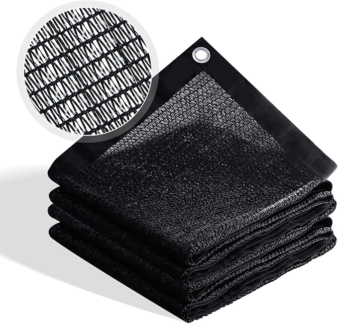 50% Shade Cloth for Garden, Customizing Outdoor Sun Shade Netting with Reinforced Grommets, Pergola Shade Cover Mesh Tarp for Plants Patio Greenhouse Chicken Coop, 8x19 FT, Black