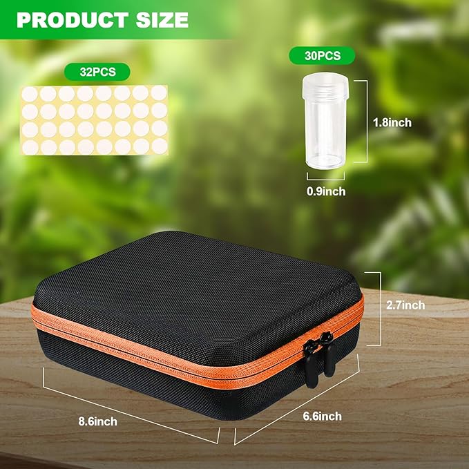 30 pcs Seed Storage Organizer, Seed Organizer Storage Box with 30 Label Sticker, Flower Plant Garden Seed Storage Containers Can Be Used for Seeds, Jewelry, Diamond Storage（orange）
