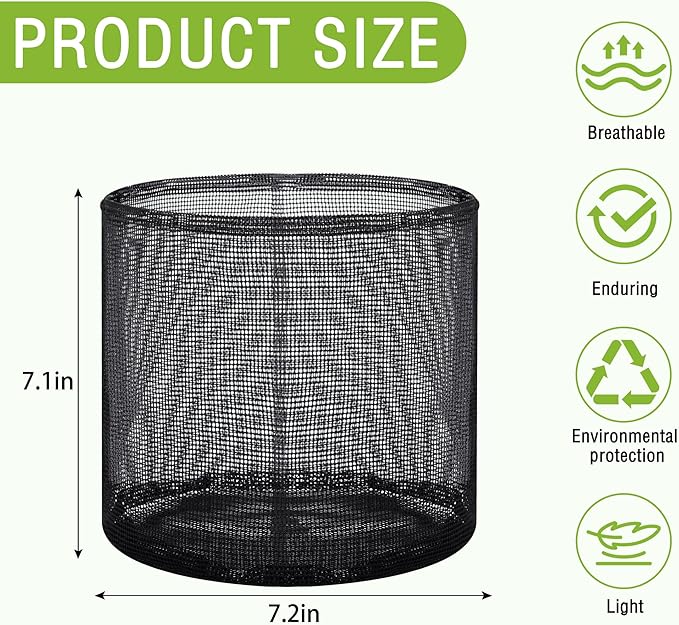 EBaokuup 4 Pcs Aquatic Pond Planting Bags-7.1" H x 7.2" Dia Reusable Mesh Water Garden Pond Plant Pot-Breathable Round Lily Plant Pots for Pond Bog Plant Garden Terrestrial Plant