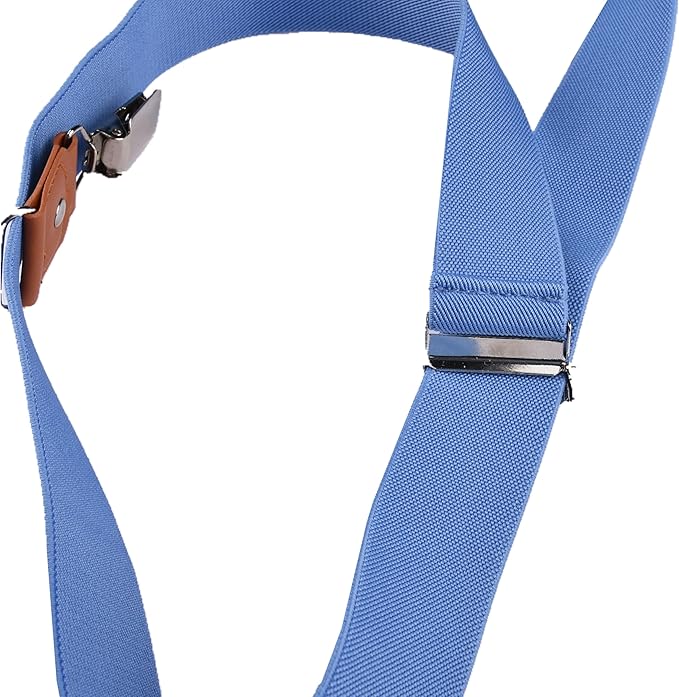 Suspenders for Men Y Back Adjustable Elastic with Strong Clips 47 Inches