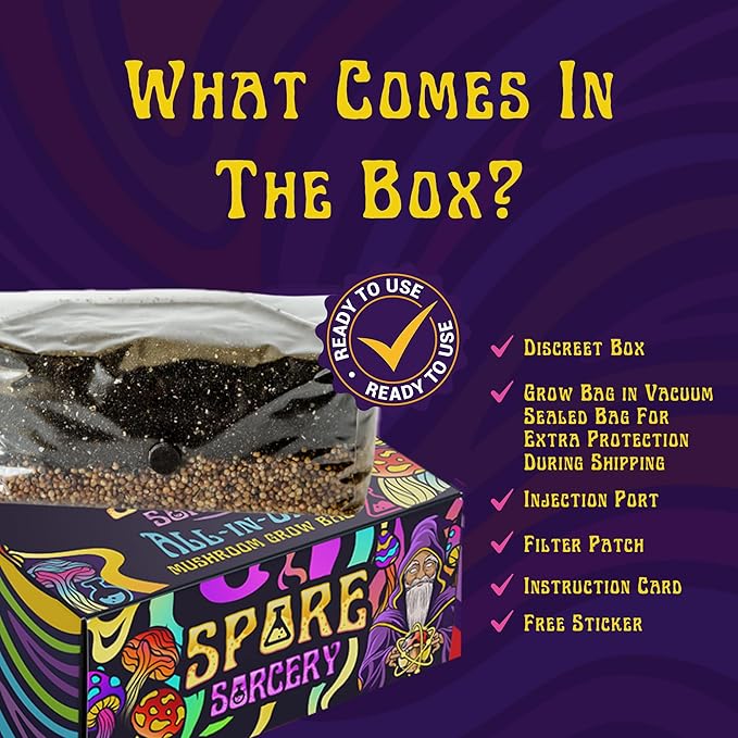2 LB All-in-One Grow Bag: Up to 16oz of Mushrooms! Nutrient-Enhanced, Injection Port, Just Add Your Own Spores & Grow Like Magic