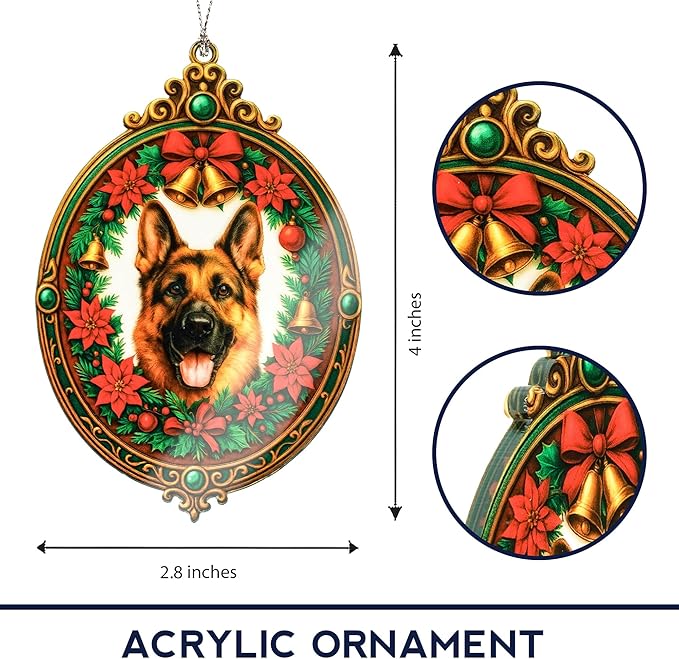 German Shepherd Christmas Ornament – German Shepherd Gifts – Dog Lover Ornament – Pet Memorial Gift – Holiday Decor – Christmas Ornament 2025 - Xmas Tree Funny Decoration