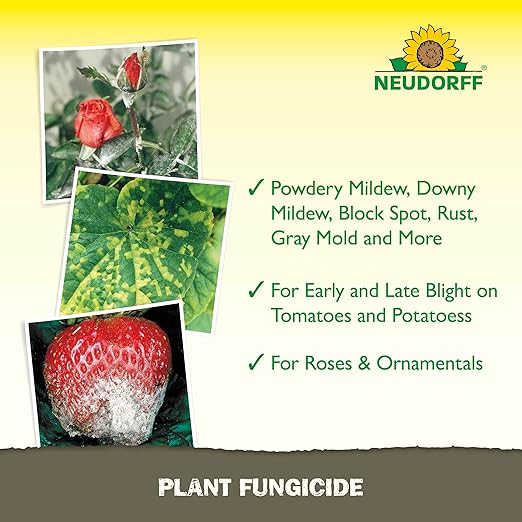 Neudorff Plant Fungicide Spray, Copper Soap Fungicide for Roses, Fruits & Vegetables Control Powdery Mildew and Other Diseases and Fungus for Organic Gardening, Ready-to-Use (32 oz)