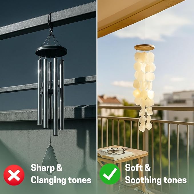 Solange & Frances Natural Garden Decor Wind Chimes for Outside - Patio and Garden Gifts for Women Who Have Everything, Ideal White Elephant Gifts, Elegant Christmas Decorations Indoor for Men