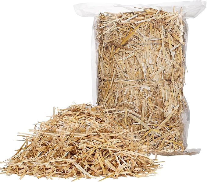 Natural Wheat Straw - 2 LB Dry Straw, Clean and Soft Decorative Straw Bale for Stray Cats Dogs Yard Farm Pets Garden Mulch Grass Cover