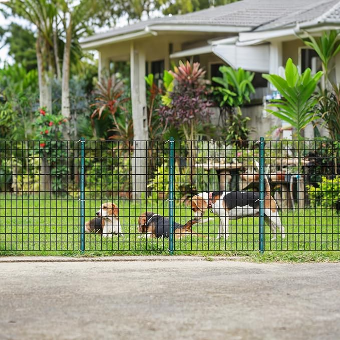 ARIFARO Fence Posts 4.8 Feet Sturdy Duty Metal Fencing Poles, Pack of 10, No Dig Garden U Post for Wire Fencing Steel Post for Yard, Outdoor Wire