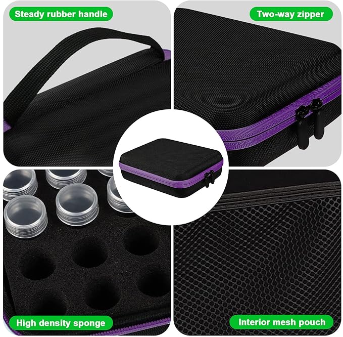 Tefola 30 pcs Seed Storage Organizer, Seed Organizer Storage Box with 30 Label Sticker, Flower Plant Garden Seed Storage Containers Can Be Used for Seeds, Jewelry, Diamond Storage（Purple）