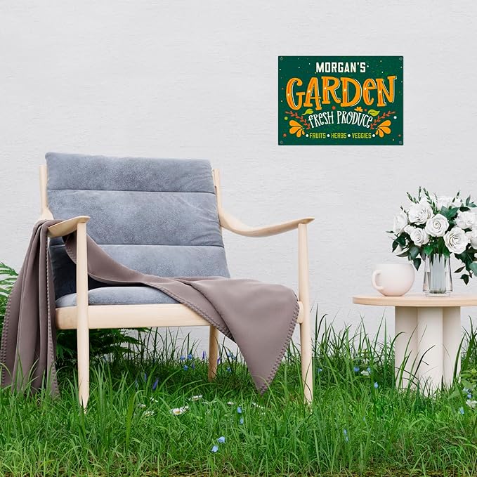 Custom Garden Signs, Personalized Sign for Garden, Ideal for Mom, Mother Or Christmas Gift Sign, 10x14 Inches, Rust Free .040 Aluminum, Fade Resistant, Made in USA by Sigo Signs