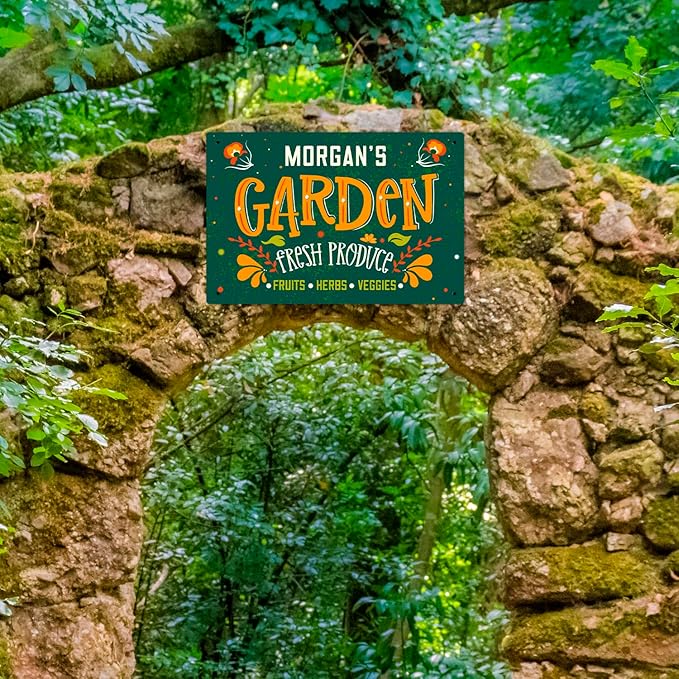 Custom Garden Signs, Personalized Sign for Garden, Ideal for Mom, Mother Or Christmas Gift Sign, 12x18 Inches, Rust Free .063 Aluminum, Fade Resistant, Made in USA by Sigo Signs