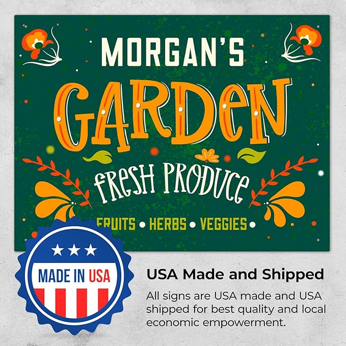 Custom Garden Signs, Personalized Sign for Garden, Ideal for Mom, Mother Or Christmas Gift Sign, 18x24 Inches, Rust Free .063 Aluminum, Fade Resistant, Made in USA by Sigo Signs