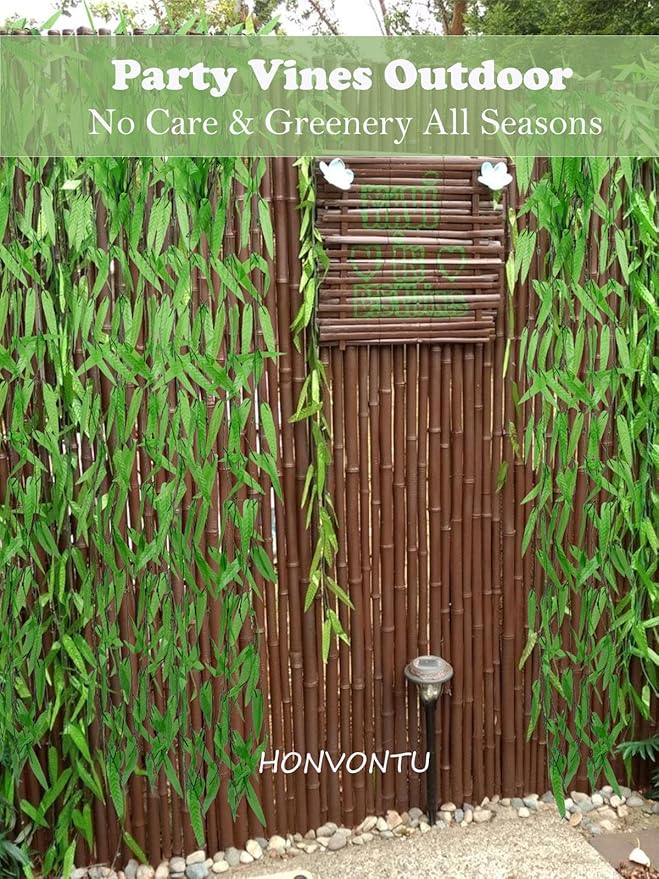 50PCS 300 FT Artificial Vines Greenery Garland Faux Willow Vines Fake Foliage Leaf Silk Plants Greenery Decoration for Home Wall Aesthetic Wedding Arch Apartment Room Windowsill Balcony