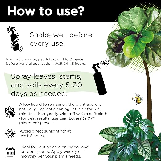 Big Leaf Energy : 4 OZ Trial Size : Ready-to-Use Spray for Plant Wellness : Organic Leaf Shine and Conditioner