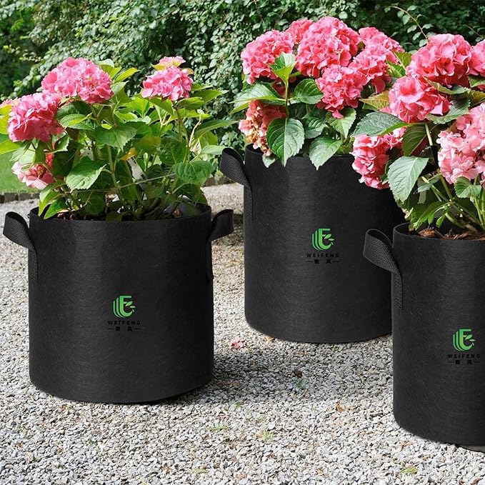 WEIFENG 3-Pack 20 Gallon Grow Bags Thickened Large Flower Pots Outdoor Fabric Pot with Handles
