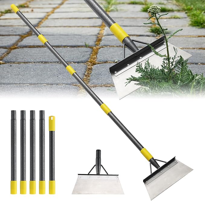 Garden Flat Shovel, 74 inch Floor Scraper Weeding Tool for Sidewalks, Ice Removal Tool for Outdoor Garden Cleaning,Scarping Tool for Lawn Edging Weeding,Snow Ice Shovel Chopper Scraper