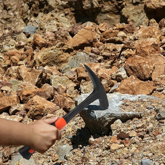 28 oz Rock Pick Hammer, 12 Inch All Steel Rock Pick Hammer, by GENHAKON.