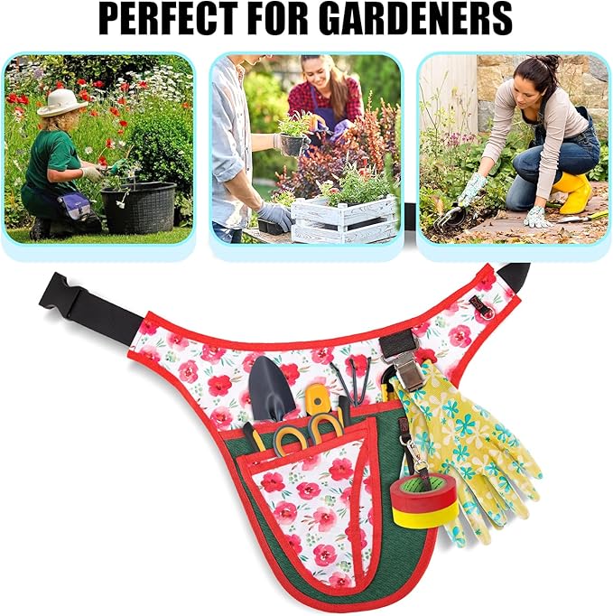 Garden Tool Belt for Women,Multi Pockets Garden Apron for Men,Gardening Tool Belt,Utility Belt Women,Tool Apron Organizer,Adjustable Belt