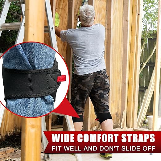 Work Knee Pads for Men Construction,Gel Roofing and Flooring Knee Pads for Women with Soft Foam Padding for All Day Comfort, Gardening Kneepads for Work with Anti-Slip 1680D Fabric Cap, Grey