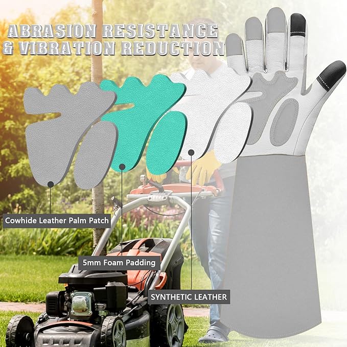 Long-Gardening-Gloves for Women/Men - Thorn Proof Rose Pruning Gloves Heavy Duty Gauntlet, Best Garden Gifts for Gardener-S