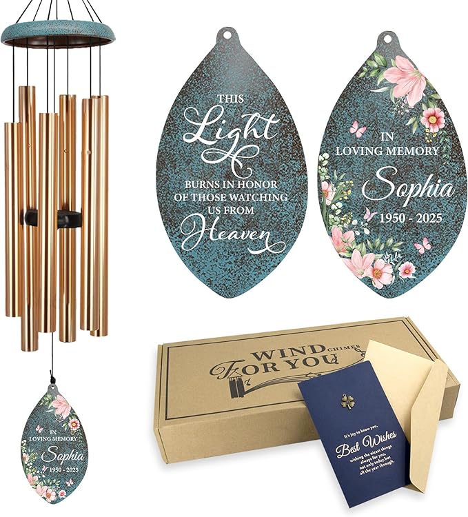 ASTARIN Wind Chimes for Loss of Loved One, Personalized Sympathy Wind Chime for Women, Windchimes Outdoors Deep Tones, Remembrance/Sympathy Gifts Loss of Mother