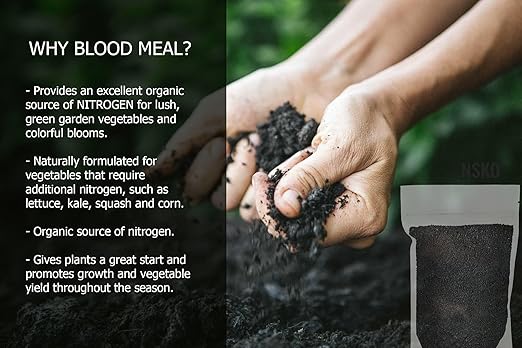 𝐁𝐄𝐒𝐓𝐒𝐄𝐋𝐋𝐄𝐑 Organic Blood Meal Fertilizer by Gardenera - 12-0-0 NPK - All-Natural Plant Food Source of Nitrogen for Organic Gardening, Flowers, Vegetables, Trees & Shrubs - 2 QUARTS