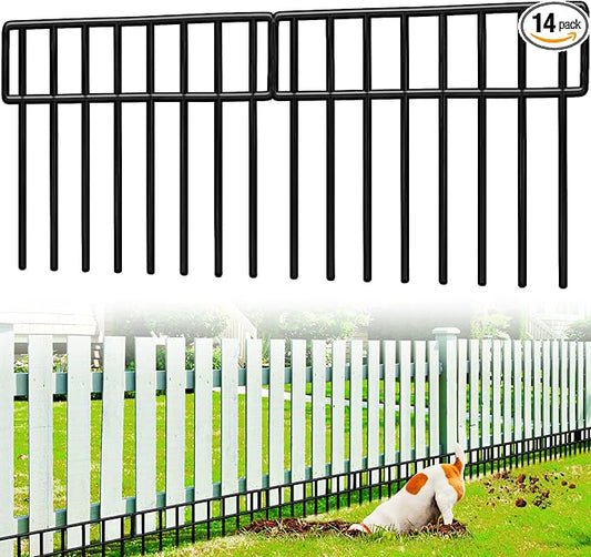 19.5 Ft(L) X 13Inch(H)Animal Barrier Fence - 14 Pack No Dig Fence Panels Dog Dig Fence Barrier Metal Small Garden Fence Border for Dogs Rabbits Defense Bottom Blocker for Outdoor Yard Patio