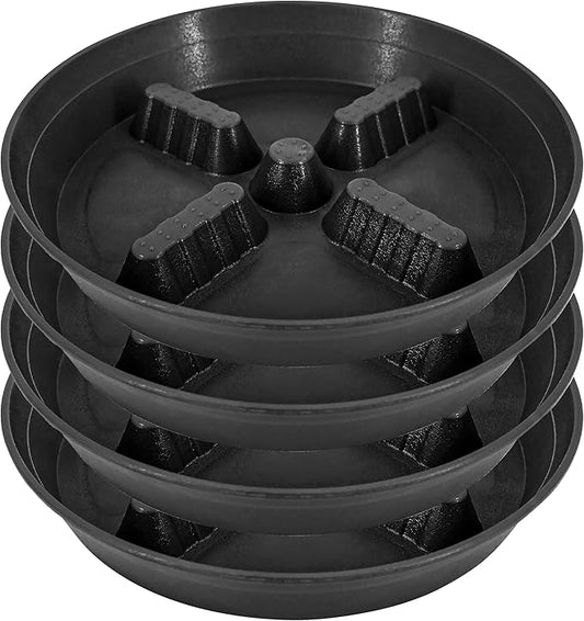 4 Pack Plant Saucer 8 inch, 10 12 14 17 inch, Plant Stand Plastic Plant Saucers for Indoors Outdoor, Heavy Duty Flower Planter Drip Trays for Pots, Pot Saucers for Plants, Grow Bags Saucers