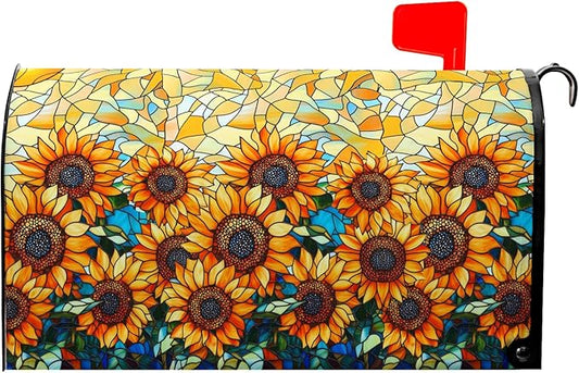 Sunflower Mailbox Covers Magnetic Standard Size Summer Mailbox Cover Fall Vintage Floral Mail Box Covers 21x18 inch Autumn Beautiful Flower Post Letter Box Wraps for Outdoor Garden Decor