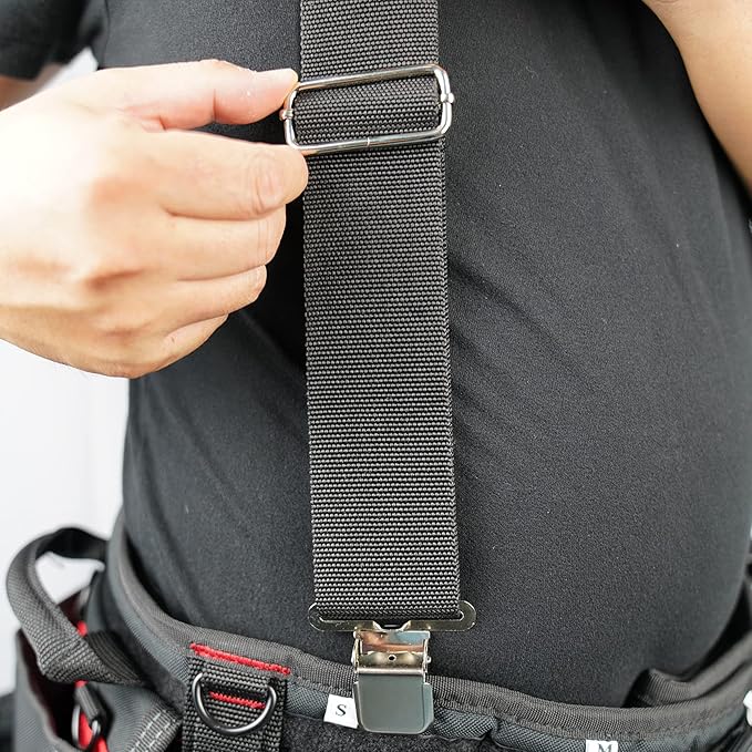 MELOTOUGH Padded Tool Belt Work Suspenders With Super Strong Clip for Carpenter's Suspension Rig construction suspenders for men