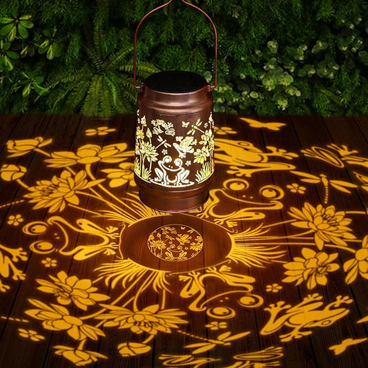 Frog Solar Lanterns Outdoor Waterproof - Decorative Hanging Solar Lights for Garden Patio, Gifts for Women, Men, Frog Lovers, Yard Table Lawn Porch Pathway Decor