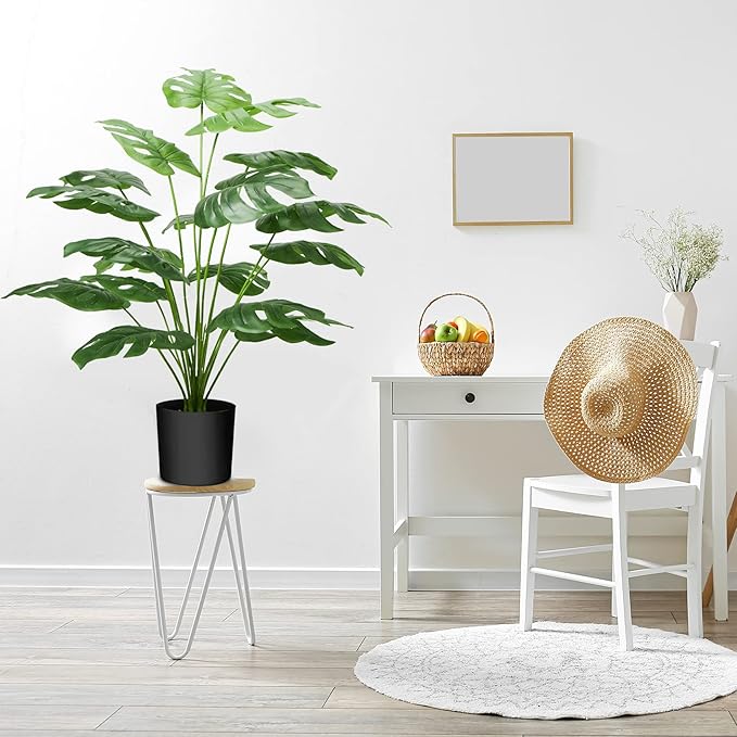 Guheake 28" Fake Plants Large, Artificial Floor Faux Monstera Plant with Planter for Home Office Decor Indoor