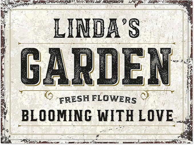 Custom Garden Sign, Christmas Season, Personalized Rustic Name for Backyard Décor Sign, 18x24 Inches, Rust Free .063 Aluminum, Fade Resistant, Made in USA by Sigo Signs