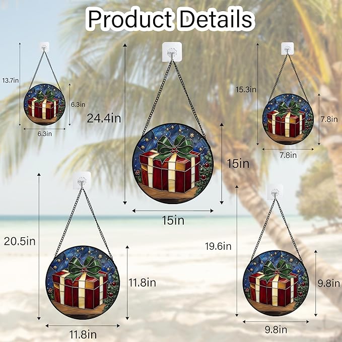 Stained Glass Window Hanging Box 6.3" - Suncatcher Door Garden Sunroom Purple Starry Sky Sun Catcher New Year Birthday for Friend Mom Men Woman Nana