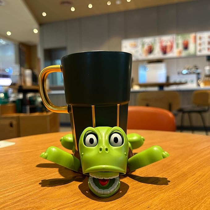 JOD® Turtle Cup Holder, Turtle Coaster with Funny Expression, 2 PCS Cup Holder with Liftable Limbs & Expressive Face for Turtles,Tortoise Lover Gag Gifts Home Decor (2PC-LightGreen)