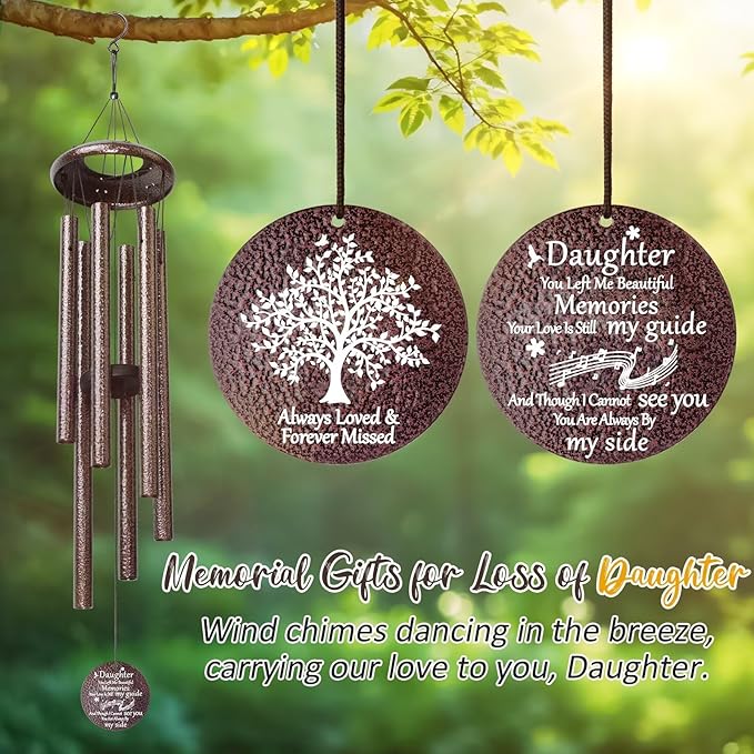 Memorial Gifts for Loss of Daughter, 25''Memorial Wind Chimes of Sympathy Gifts for Loss of Daughter,Bereavement, Condolence, Remembrance Gifts,Windchimes in Memory