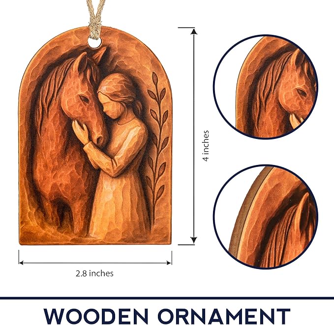 Christmas Horse ornament - Horse gifts for women - Equestrian gifts for women - horse decor - gifts for horse lovers girls - White elephant gifts - Xmas Tree Funny Decoration