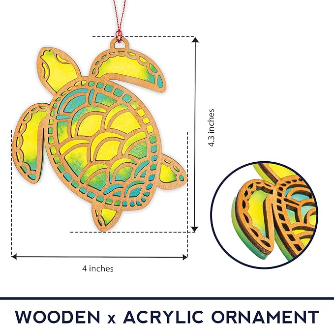 Sea Turtle Christmas Ornaments - Sea Turtle Gifts for Women - Turtle Christmas Ornament - Beach Gifts for Women - Coastal Christmas Ornaments - White Elephant Presents for Friends