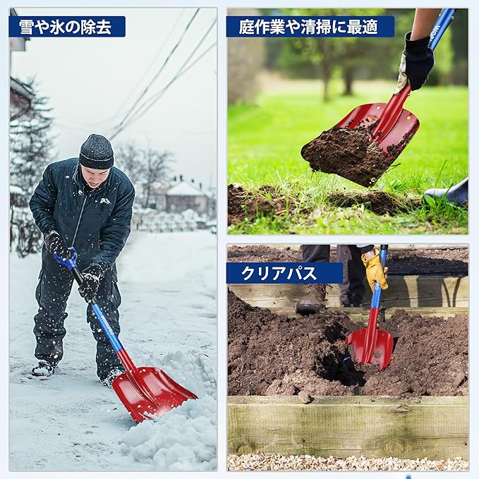 WORKPRO 3-Piece Snow Removal Kit, 47" Detachable Snow Shovel, 27" 2-in-1 Ice Scraper & Snow Brush Tool, Separate Snow Scraper for Car, Truck, Driveway, and Winter Conditions, Storage Bag Included