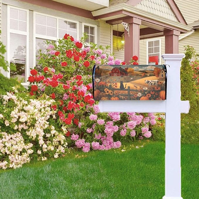 Autumn Farm Country Mailbox Covers Magnetic Letterbox Covers 21x18 Inch for Garden Outdoor Decoration