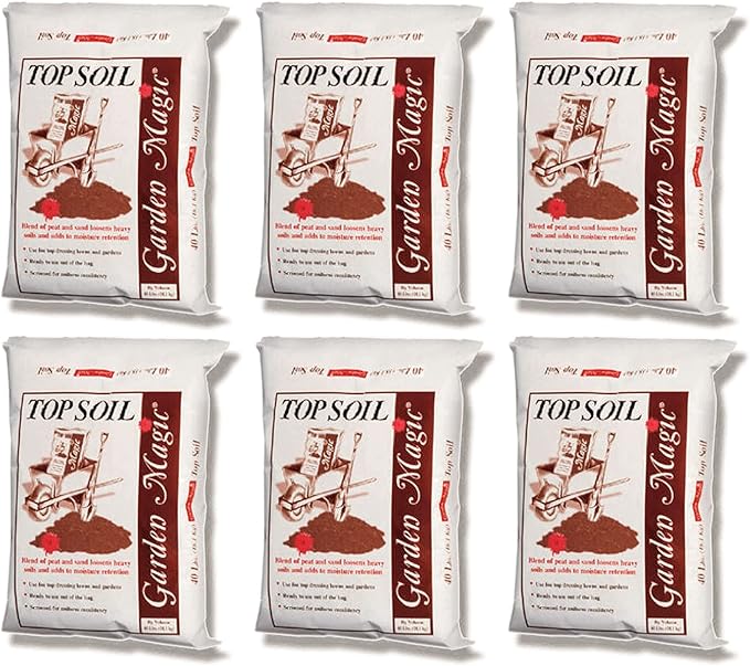 Michigan Peat Garden Magic Potting Soil with Perlite for Lawns, Gardens, and Raised Planting Beds with Reed Sedge, Peat, and Sand, 40 Pounds (6 Pack)
