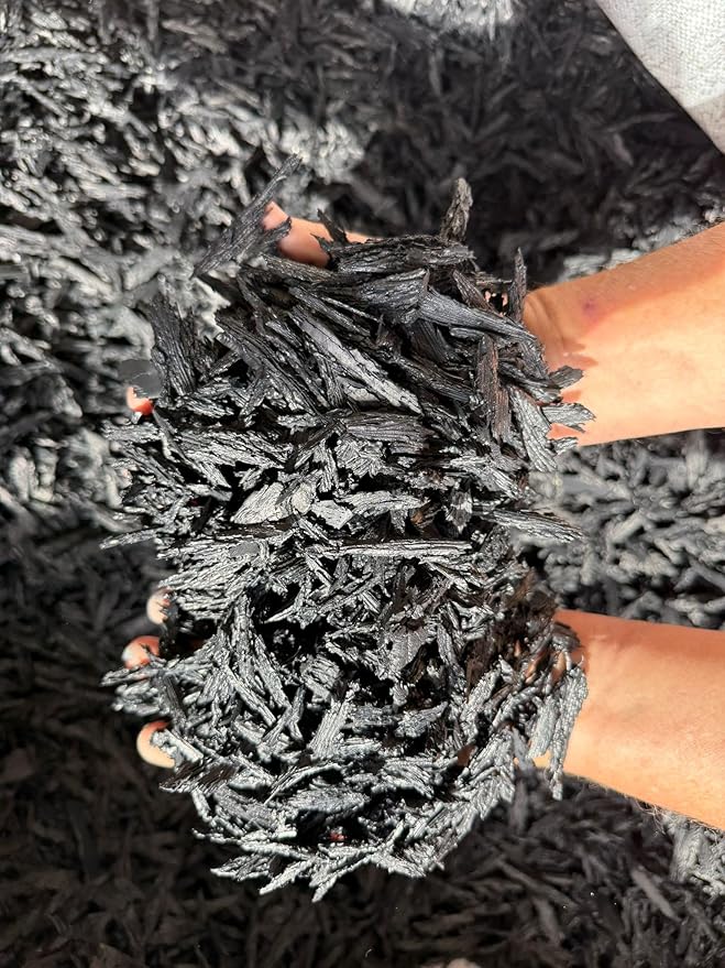 100% Wire-Free Shredded Rubber Mulch – Black – 10 lb (0.6 cu ft) – Long-Lasting, Low Maintenance, Safe for Kids & Pets – Ideal for Landscaping & Playgrounds