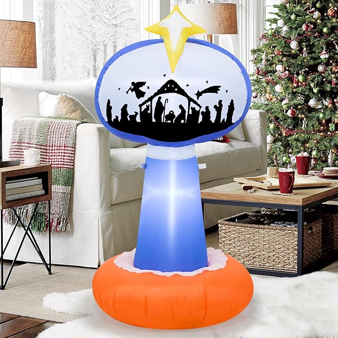 TRMESIA 4 FT Inflatable Christmas Yard Sign Decorations, LED Lighted Indoor Outdoor Xmas Blow up Decor,Christmas Garden Yard Lawn Decoration Enhance Winter Festivities
