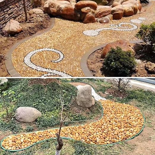 Rocks for Plant 5lbs, Yellow River Rocks 2-3 Inch Natural Pebbles for Indoor Plants, High Polished Decorative Stones Vase Filler Fish Tank Aquariums Landscaping Garden