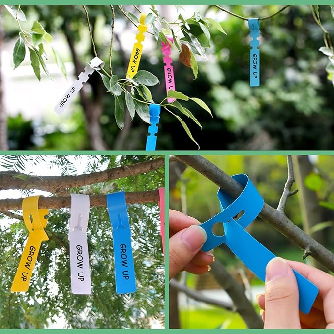 1200 Pcs Plastic Waterproof Tree Tags, 8.2"x0.8" Mix Color Plant Labels, Adjustable Wrap Plant Hanging Tags Nursery Garden Labels for Outdoor Garden Plants and Garden Potted Plants