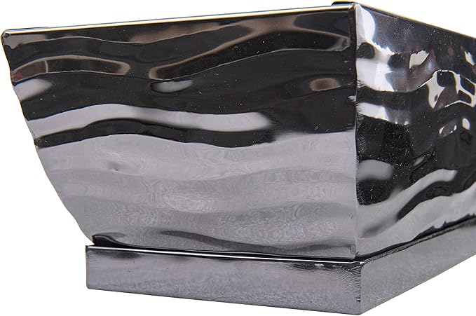 H Potter Succulent Planter Rectangular Plant Pot Flower Indoor Outdoor Window Box (Black Nickel Large)