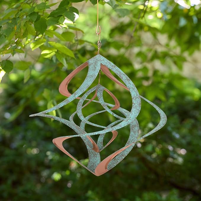 Red Carpet Studios The Original Double Helix Cosmix Wind Spinner, Medium 14-Inch, Double Patina & Copper